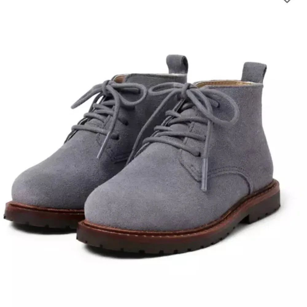 Janie and Jack 100048269 Boy Magic castle Blue Suede boots NWT size 8
